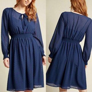 ModCloth Textured Swiss Dot Chiffon Prairie Dress